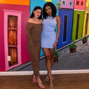 Full Length Brown Ribbed Buttondown Dress